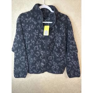 NWT All In Motion Sherpa Jacket Dark Gray Leopard Size XS NEW S2221